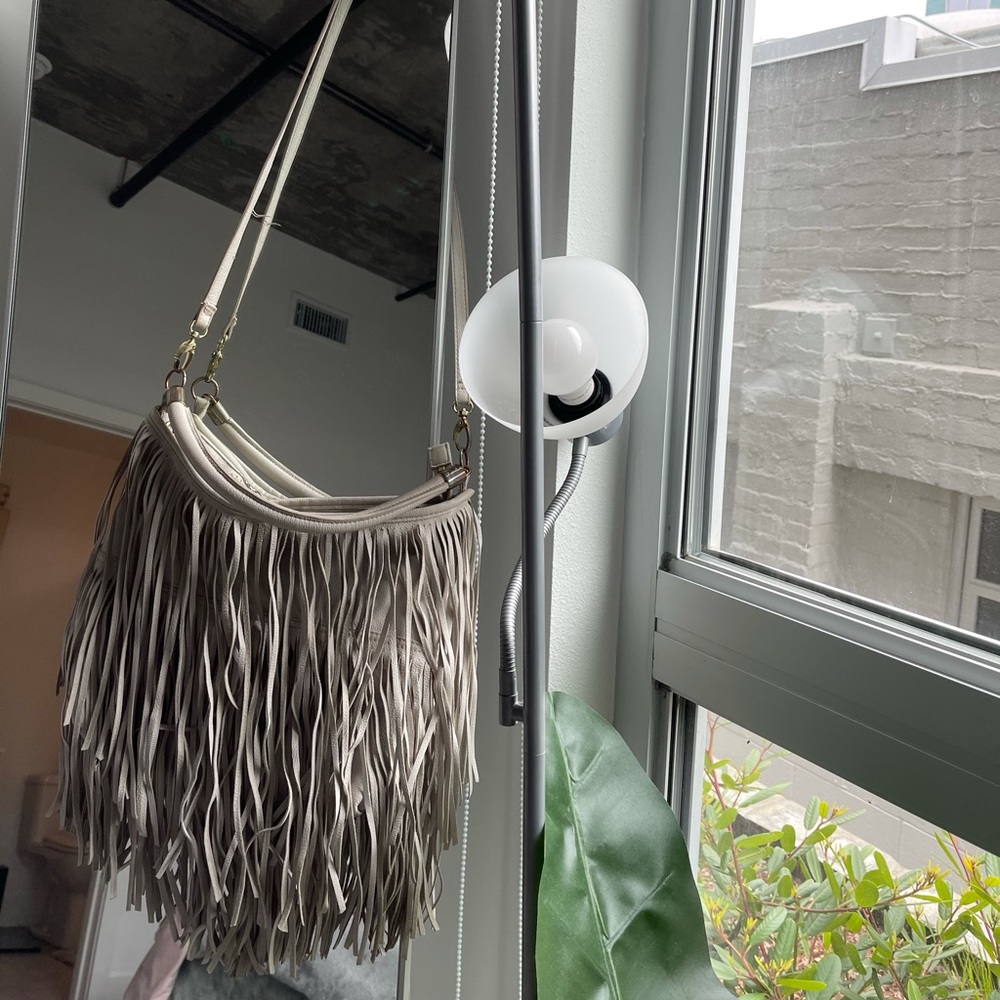 Fringe Shoulder Purse with Strap
